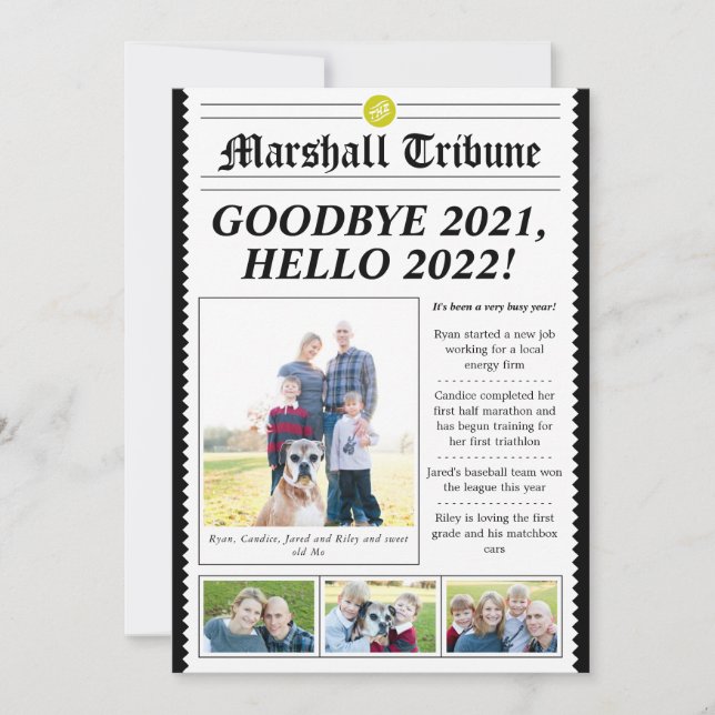 Festividades Cartão de Feriado da Família Newsletter Estilo de  (Frente)