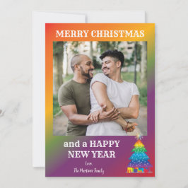 Festividades Cartão de Feriado da Família Rainbow LGBTQ