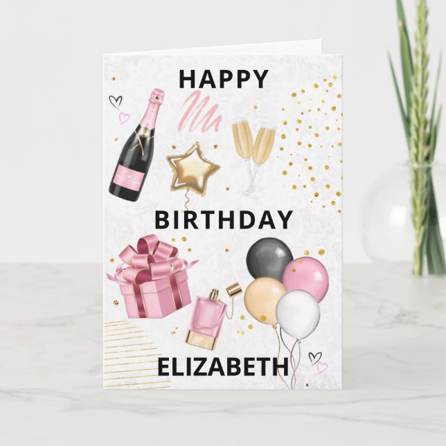 Festividades Cartão de Feriado de Aniversário Feliz para Balões (Frente)