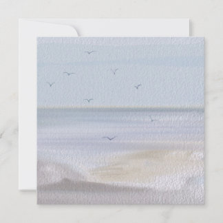 Festividades Cartão de Feriado de Aquarela de Praia Costeira