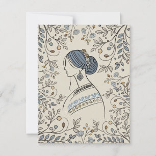 Festividades Cartão de Feriado de Arte Folclórica Ucraniano