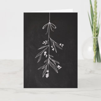 Festividades Cartão de Feriado de Arte Mistletoon Chalkboard