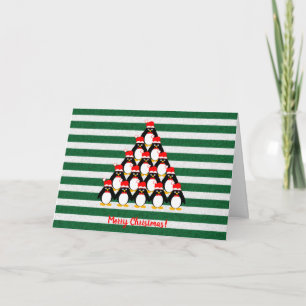 Festividades Cartão de Feriado de Árvore de Natal Pinguin Strik