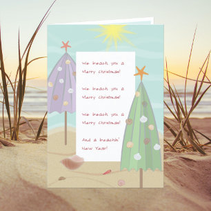 FESTIVIDADES CARTÃO DE FERIADO DE ÁRVORES DE NATAL DA PRAIA UMB
