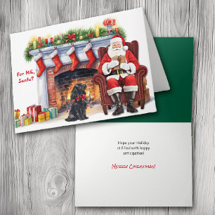 Festividades Cartão de Feriado de Cachorro Negro Gift-papais no