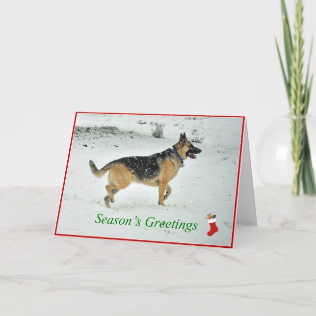 Festividades Cartão de Feriado de Cão german shepherd (Frente)
