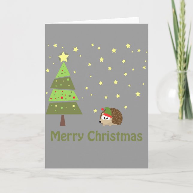 Festividades Cartão de Feriado de Cena de Natal Hedgehog (Frente)