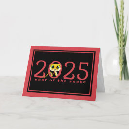 Festividades Cartão de Feriado de Cobra de Cartoon de Ano Novo 