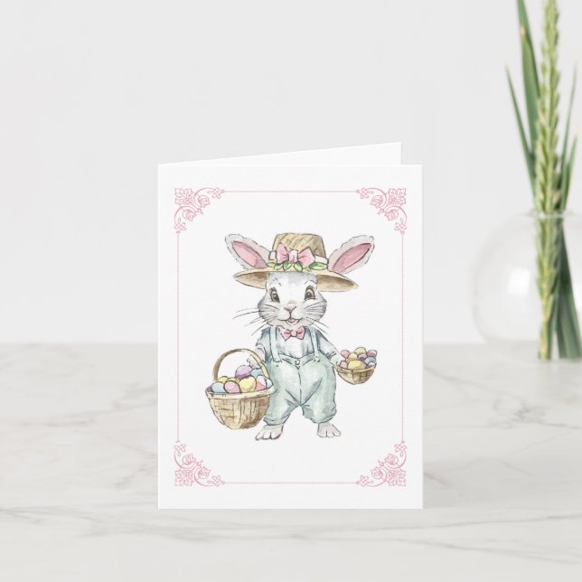 Festividades Cartão de Feriado de Coelho da Páscoa (Frente)