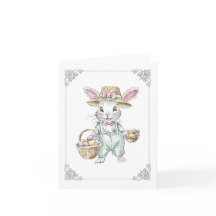 Cartão de Feriado de Coelho da Páscoa