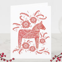 Cartão de Feriado de Deus Jul Dala Horse