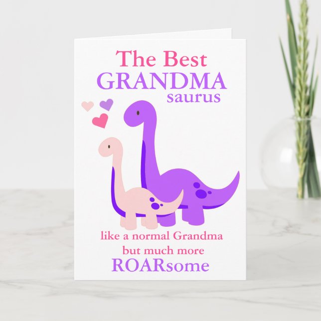 Festividades Cartão de Feriado de Dia de as mães Dinossauro par (Frente)