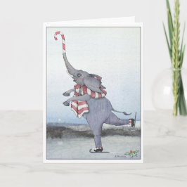 Festividades Cartão de Feriado de Elefante de Pele de Natal