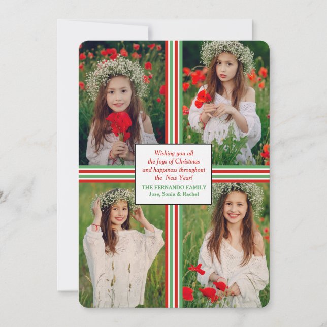 Festividades Cartão de Feriado de Festas da Fíria de Natal 4 (Frente)