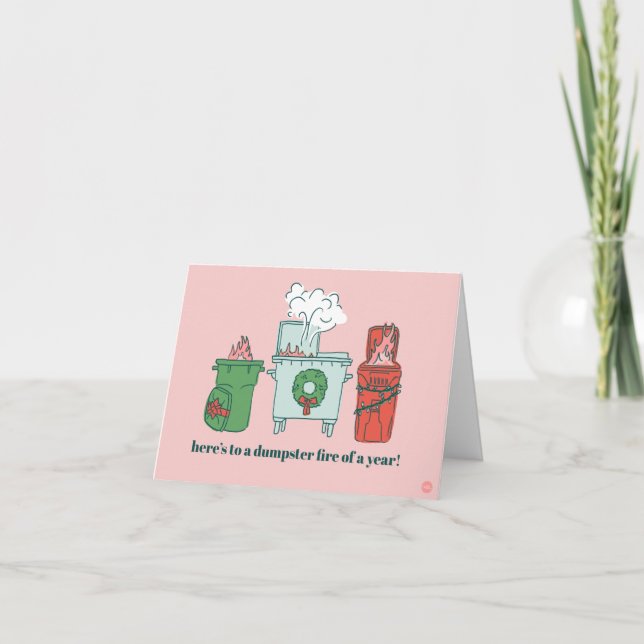 Festividades Cartão de Feriado de Fogo do Pastel Dumpster (Frente)