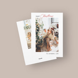 Festividades Cartão de Feriado de Foto com Script Retro Feliz N