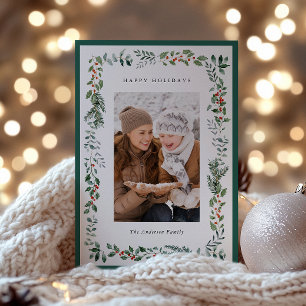 Festividades Cartão de Feriado de Foto do Quadro do Winter Garl