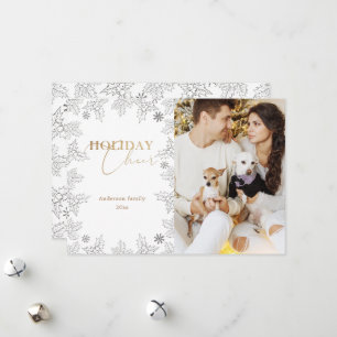 Festividades Cartão de Feriado de Foto Dourada Foto Wonder Wint