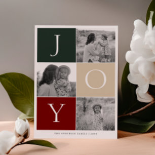 Festividades Cartão de Feriado de Foto em Grade JOY