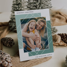 Cartão de Feriado de Foto Geo Colorblock
