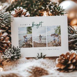 Festividades Cartão de Feriado de Foto Moderno e feliz Brilhant