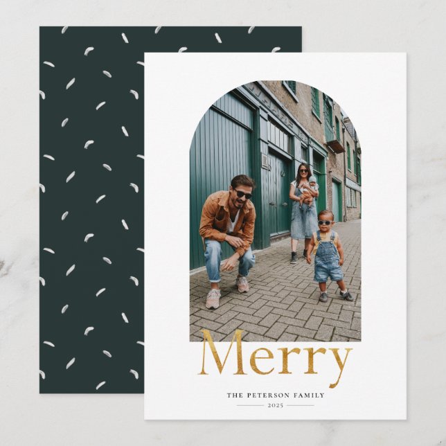 Festividades Cartão de Feriado de Fotografia do Quadro de Feliz (Frente/Verso)