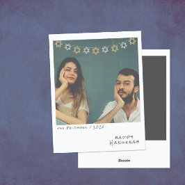 Festividades Cartão de Feriado de Hanukkah de Foto Instantânea 