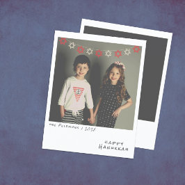 Festividades Cartão de Feriado de Hanukkah de Foto Instantânea 