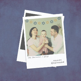 Festividades Cartão de Feriado de Hanukkah de Foto Instantânea 