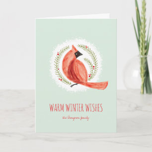 Festividades Cartão de Feriado de Inverno Dobrado Pintado