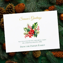 Festividades Cartão de Feriado de Natal com Watercolor