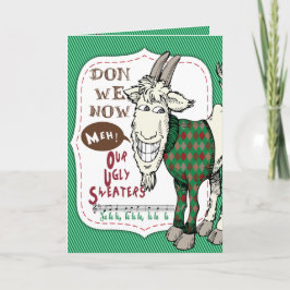 Festividades Cartão de Feriado de Natal de Meh Goat Sorry