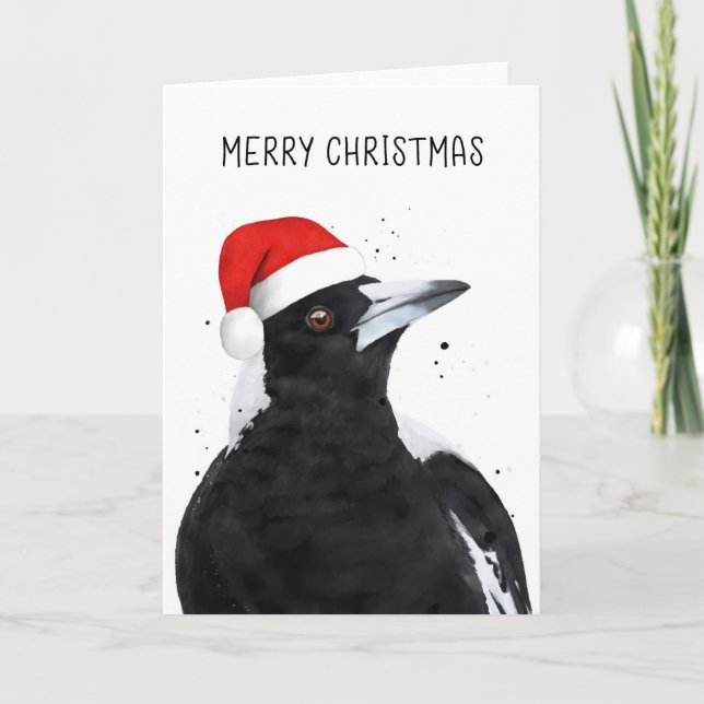 Festividades Cartão de Feriado de Natal Magpie Aussie (Frente)