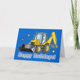 Festividades Cartão de Feriado de Neve em Abertura: Backhoe