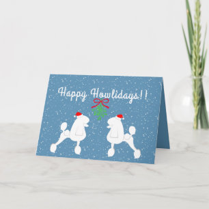 Festividades Cartão de Feriado de Poodle Personalizável (Corte