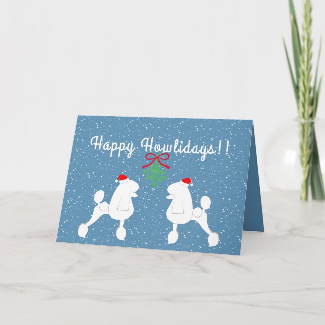 Festividades Cartão de Feriado de Poodle Personalizável (Corte  (Frente)