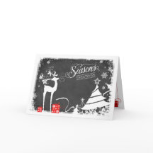 Cartão de Feriado de Saudações da Estação | Faux C