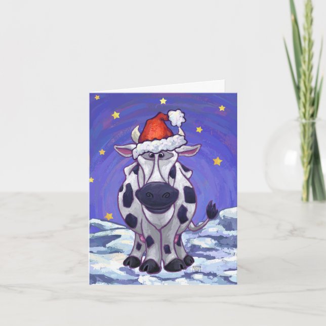 Festividades Cartão de Feriado de Vaca (Frente)