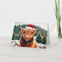 Festividades Cartão de Feriado de Vaca Highland