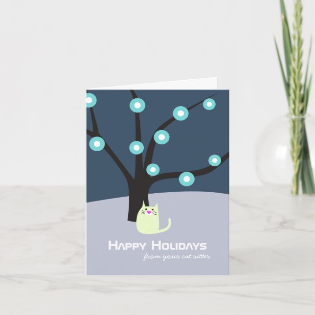 Festividades Cartão de Feriado do Gato (Frente)