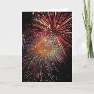 Festividades Cartão de Feriado do New Year Fireworks Sparkles