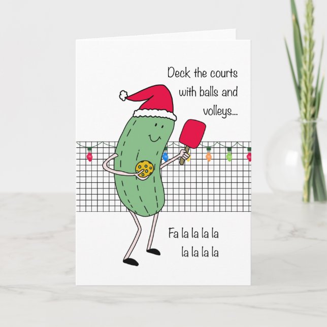 Festividades Cartão de Feriado do Pickleball CHristmas (Frente)