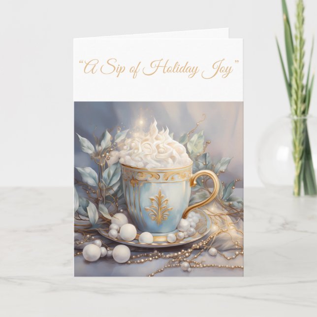 Festividades Cartão de Feriado Dobrado - Cartão de Elegância Az (Frente)