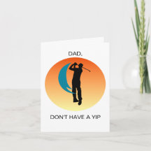 Cartão de Feriado Dobrado do Dia dos Pais Golfista