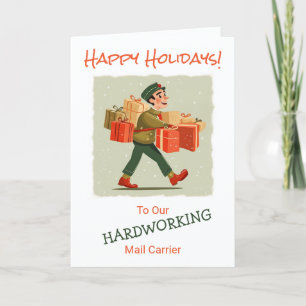 Festividades Cartão de Feriado Dobrado do Homem de Cartoon Retr