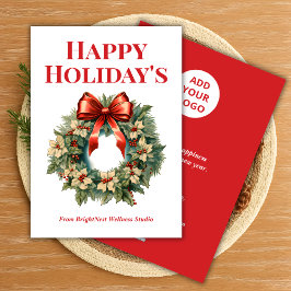 Festividades Cartão de Feriado Empresarial Elegante com Nome da