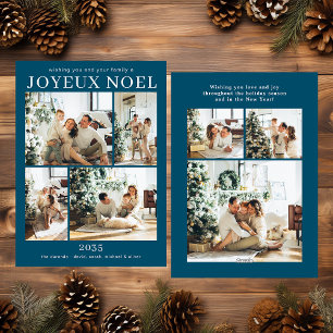Festividades Cartão de Feriado Multifotográfico do Noel Joyeux