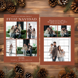 Festividades Cartão de Feriado Multifotográfico Feliz Navidad