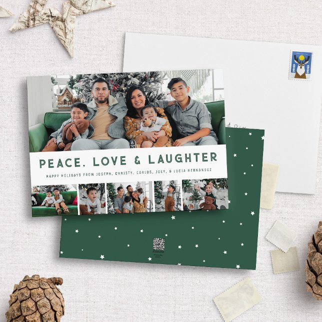 Festividades Cartão de Feriado Multifotográfico para Paz, Amor  (Criador carregado)