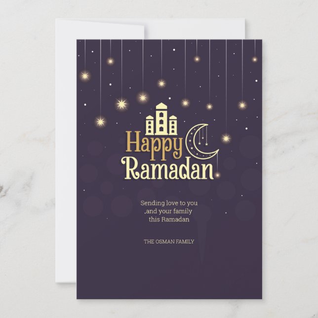 Festividades Cartão de Feriado Noturno Ramadã (Frente)